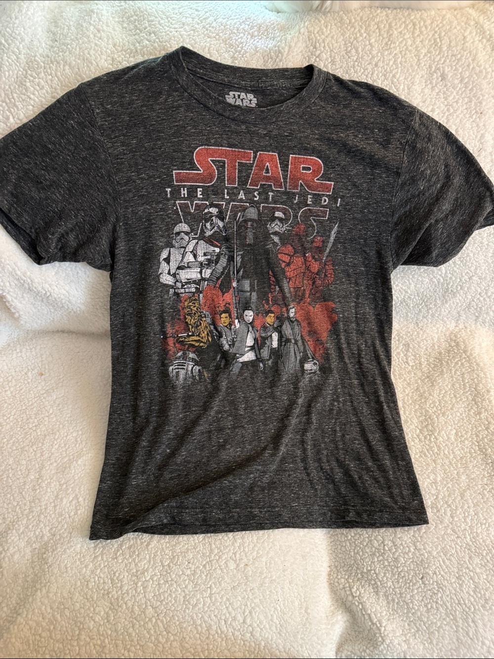 Star Wars Short Sleeve Graphic Tee - Black Heather with Red Accents